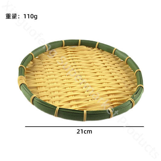 village Dustpan round Bamboo Weaving Basket Open Bamboo Sieve Hand Woven Drying Bamboo Basket Fruit and Vegetable Storage