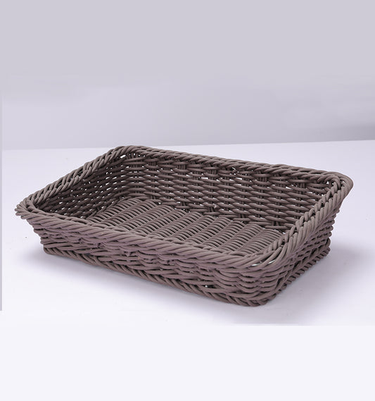 black brown Coffee color square basketd large storage supermarket display Fruit and Vegetable display resin basket