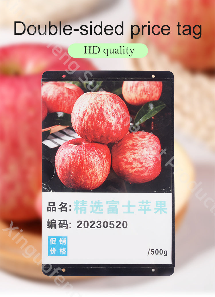Double side price tag L34cm W21.5cm four advantages black acrylic clear tags fruit sign big size prices tickets