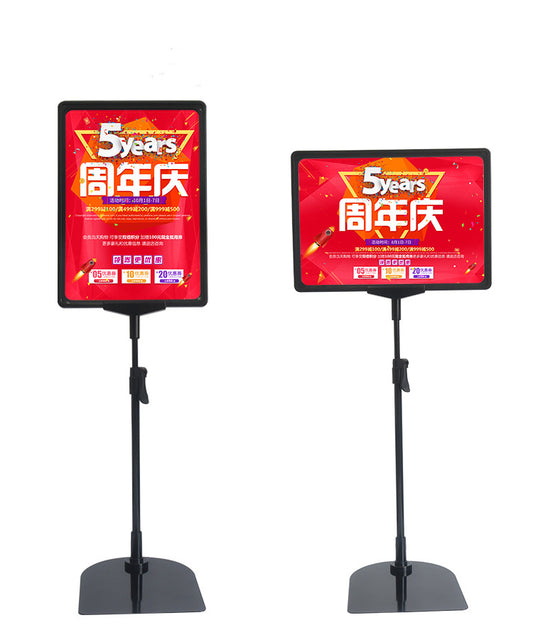 Durable A4 A3 size supermarket frame board free standing display rack extendable stand promotion sales for poster paper