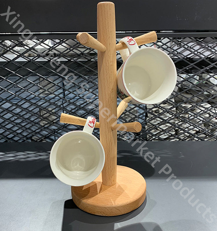 Supermarket products Cup display rack original wood six of support hang glasses parts stand eyeglasses racks