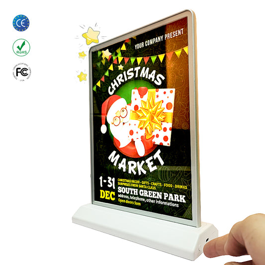 price sign board A5 A4 size LED ad promotion board mobile accessories shop coffee rechargeable wireless light panneau enseigne