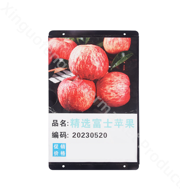 Double side price tag L34cm W21.5cm four advantages black acrylic clear tags fruit sign big size prices tickets