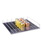 Tiltable Pushe automatic forward slide interlocking extendable Freezer Rack Adjustable Market Actylic  Display black Pusher for bottles