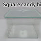 Two siezes Square candy bin PET+Glass