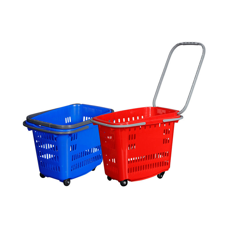 40L Great Rugged and durable large plastic shopping basket with hollow grid, rectangular shopping basket