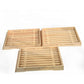 Custom Rectangular Bamboo Tea Set Water Cup Tray Wooden Dessert Fruit Bread Tray For Supermarket