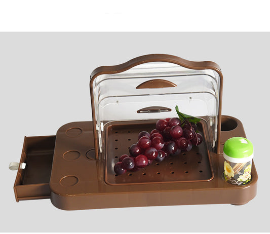 Coffee color Bread,Cake,Fruit and Vegetables Sample Tray with Draw