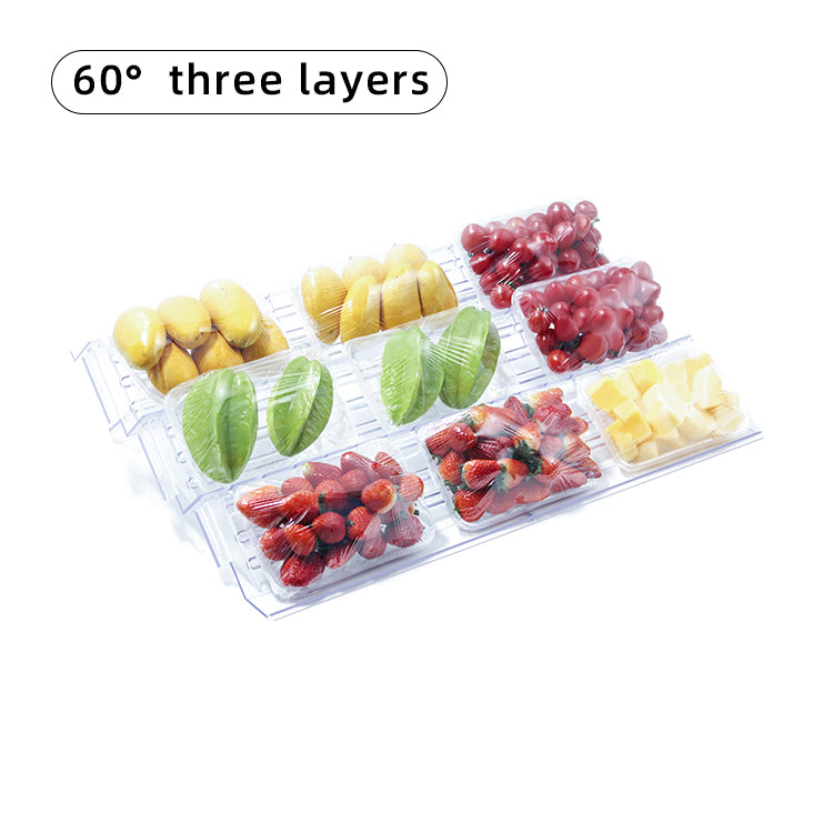 Trapezoidal display stand three/two layers 90/60 degree display transparent rack
