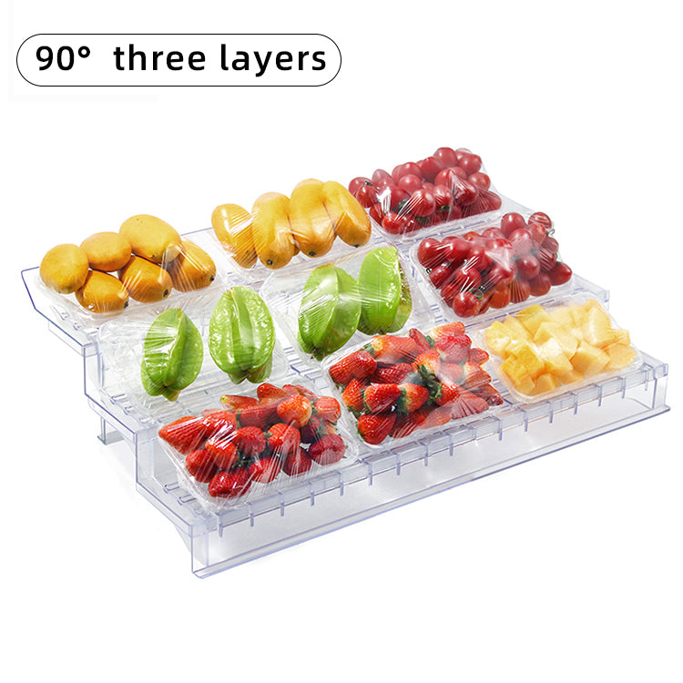 Trapezoidal display stand three/two layers 90/60 degree display transparent rack