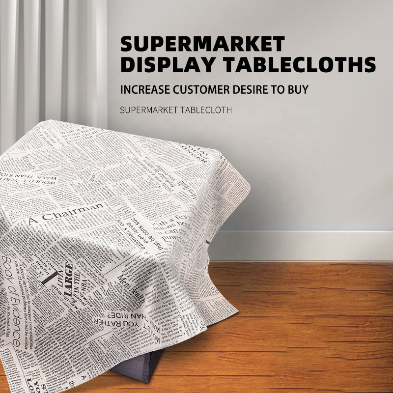 Custom Decoration Soft Cotton and Linen blend Table cloth for supermarket