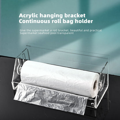 Promotional Supermarket Acrylic Hanging Bracket Continuous Roll Bag Holder