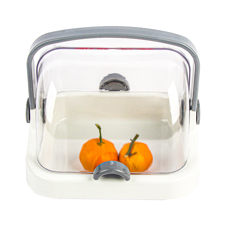 The manufacturer provides a fruit tasting display stand with a transparent cover
