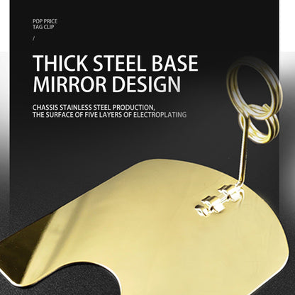 Promotional Markups For Quality Option Pop Thick Steel Base Metal Mirror Design Price Tag Clip
