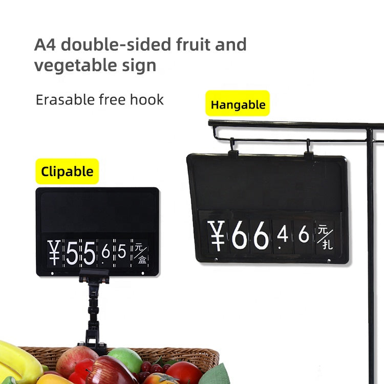 Erasable Free Hook Expandable Shelf multi- Function Double-sided Fruit and Vegetable Price Display