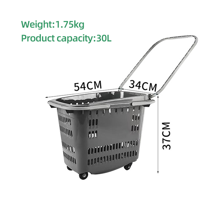 30 liter Custom Great Rugged and Durable Large Plastic Portable shopping basket with Hollow Grid